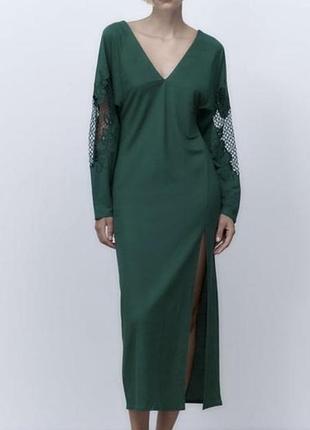 Сукня з вишивкою в тон  zara р. м/38/40 -  s/36/8