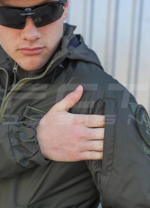 Куртка вітровка патрол водонепроникна хакі на сітці9 фото