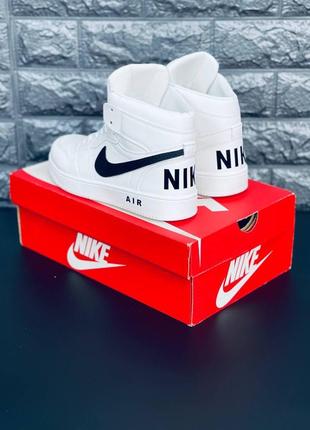 Nike хайтопы подростковые белые с эмблемой размеры 35-415 фото