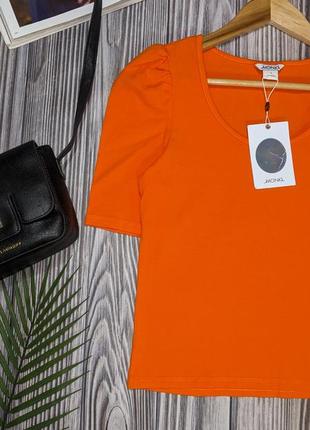 Яркая оранжевая котоновая футболка monki #29052 фото