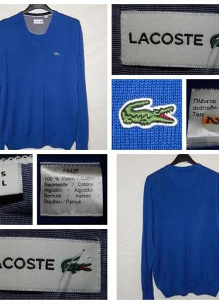 Сезонний sale! светр з v-подібним вирізом із бавовни lacoste8 фото