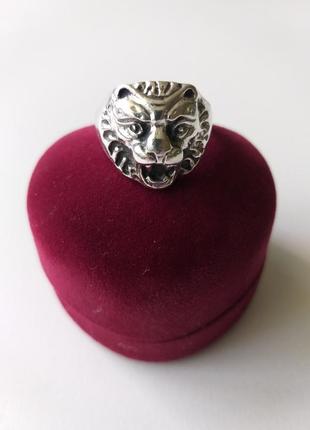 Серебряное кольцо лев. серебро 925 со звездой. ссср. перстень. печатка голова льва.