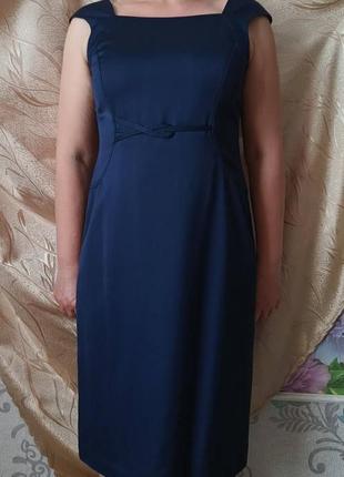 Платье женское вечернее, темно синее, 48-50
