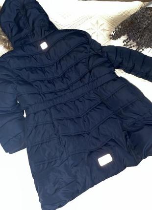 Куртка зимняя на девочку синяя курточка синяя детская  bluezoo - 6,7лет9 фото