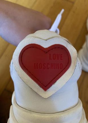 Кожаные кроссовки love moschino7 фото