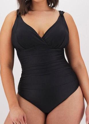 Мега шикарный корректирующий слитный купальник батал с драпировкой magisculpt 08-23🌺🌴🌺