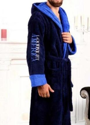 Мужской турецкий махровый халат good night america