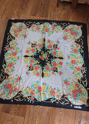 Винтажный шелковый платок studio d шов роуль