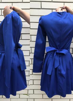 Синя сукня ,плаття міні в складки, під пояс в стилі бебі дол cher 175 фото