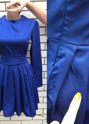 Синя сукня ,плаття міні в складки, під пояс в стилі бебі дол cher 176 фото