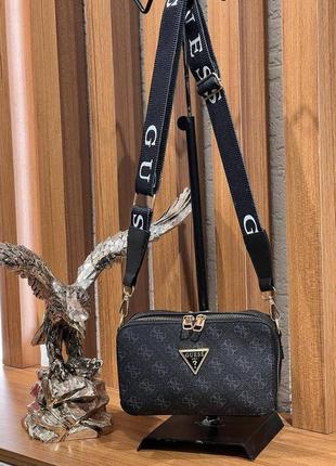 Сумка черная женская в стиле guess сумка маленькая гесс сумочка клатч кросс-боди