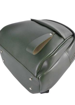 Удобный женский рюкзак из экокожи 790 темно-зеленый3 фото