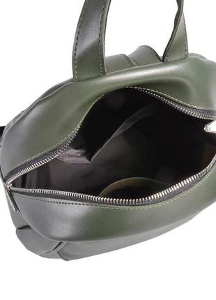 Удобный женский рюкзак из экокожи 790 темно-зеленый4 фото