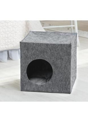 Для кота из войлока "куб" серый2 фото