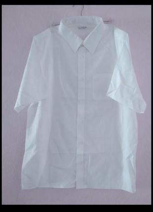Сорочка бавовна рубашка біла короткий рукав2 фото