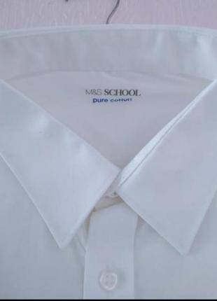 Сорочка бавовна рубашка біла короткий рукав3 фото