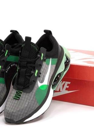 Чоловічі кросівки nike air max 2021 black green чорно-білі (найк аир макс 2021 текстильні кросівки  на балоні)3 фото