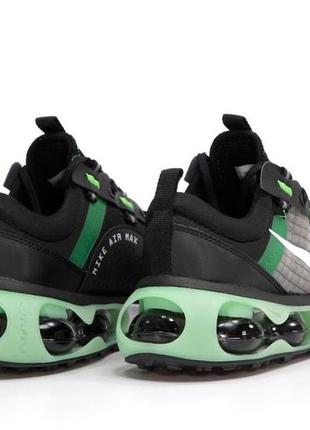 Чоловічі кросівки nike air max 2021 black green чорно-білі (найк аир макс 2021 текстильні кросівки  на балоні)7 фото