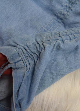 Платье джинсовое платье из денима мини с драпировкой7 фото
