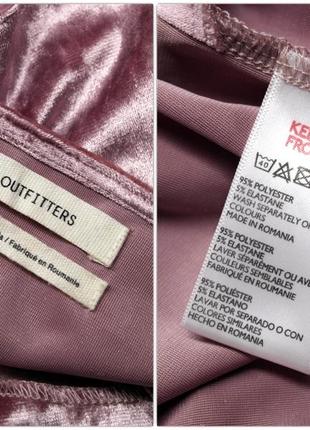 Брендовый красивый велюровый топ "urban outfitters" розовая пудра. размер xs/s.5 фото