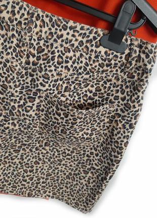 Юбка джинсовая с принтом  леопард р 36-387 фото