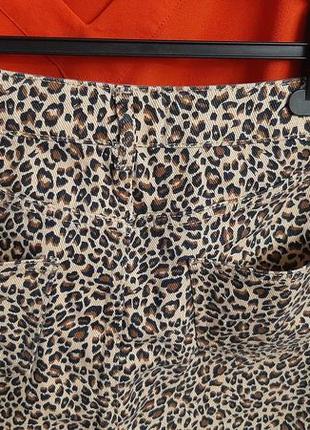 Юбка джинсовая с принтом  леопард р 36-386 фото