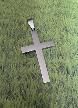 Хрест натільний з нержавіючої сталі 45х25 мм1 фото