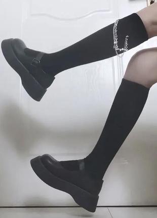 Гольфы с цепями в стиле готика лолита