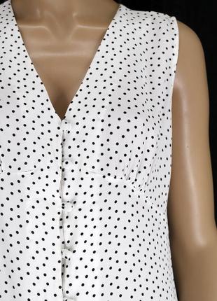 Новая вискозная блузка "next" белая в горошек. размер uk12/eur40.2 фото