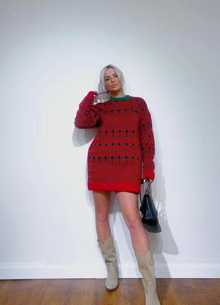 Женская кофта туника,жіночий светр туніка,длинная кофта,свитер туника,яркий свитер3 фото