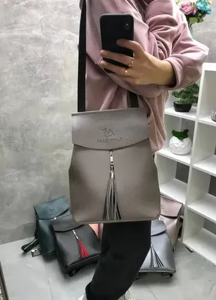 Черный - стильный вместительный рюкзак lady bags, можно носить сумкой через плечо3 фото