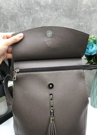 Черный - стильный вместительный рюкзак lady bags, можно носить сумкой через плечо5 фото