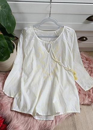 Легкая блуза с вышивкой (вышиванка), размер м-l