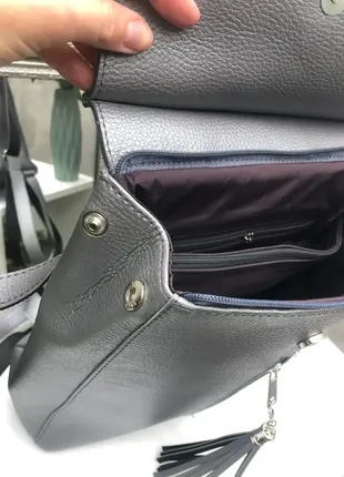 Пудра - стильний вмісткий рюкзак lady bags, можна носити сумкою через плече8 фото