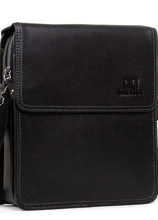 Мужская кожаная сумка - планшет bretton 1645-3 black1 фото