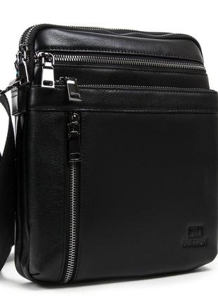Мужская кожаная сумка - планшет bretton 2039-3 black1 фото