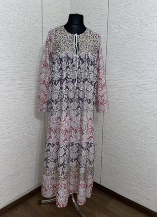 Объемное платье-макси в стиле печворк для женщин zara5 фото