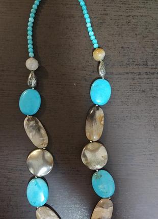 Ожерелье,бусы,натуральные камни,бирюза.