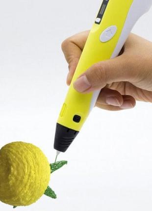 3d ручка smart 3d pen 2 c lcd дисплеєм. колір жовтий7 фото