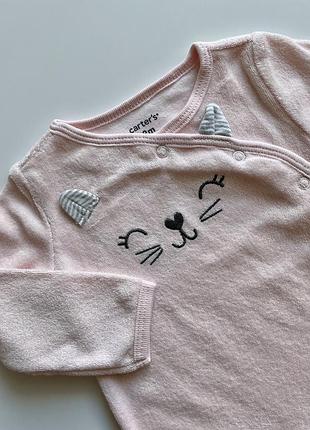 Махровий чоловічок сліпик для дівчинки carter’s картерс3 фото