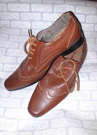 Memphis one чоловічі шкіряні туфлі коричневі з перфорацією 40-шкіри1 фото