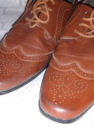 Memphis one чоловічі шкіряні туфлі коричневі з перфорацією 40-шкіри2 фото