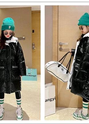 Зимняя длинная куртка - пальто, бренд для девочки2 фото