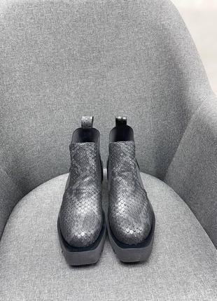 Эксклюзивные ботинки из итальянской кожи и замши женские челси10 фото
