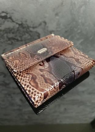 Мега стильный женский кожаный кошелек - портмоне "рептилия"1 фото