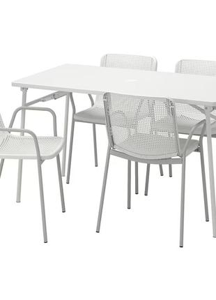 Стол и 4 стула с подлокотниками torparo ikea 094.948.65