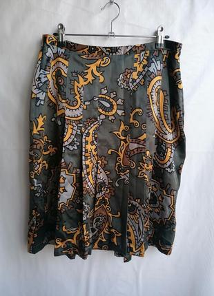 Натуральная юбка с рисунком 100% шелк talking french (к111)3 фото