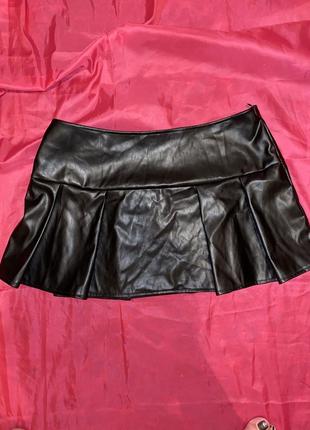 Спідниця юбка кожзам 14 бренд+топ у подарунок2 фото