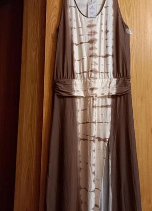 Женское интересное длинное платье мокко3 фото