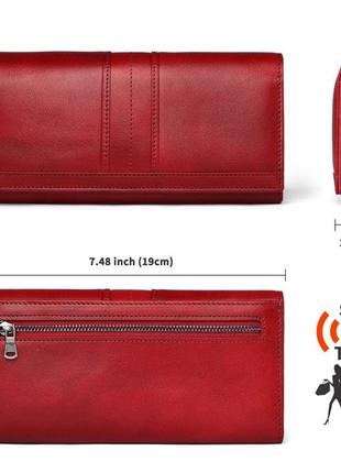 Кошелек клатч женский кожаный красный модный новый